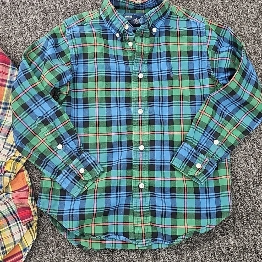 Ralph Lauren Boys Plaid Button Up Long Sleeve Size 6